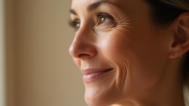 After applying Advanced Repair Eye Cream for 12 weeks, significant reduction in crow's feet around a woman's eye.